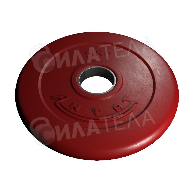 Диск Антат 5 килограмм Ø 31 мм красный, обрезиненный