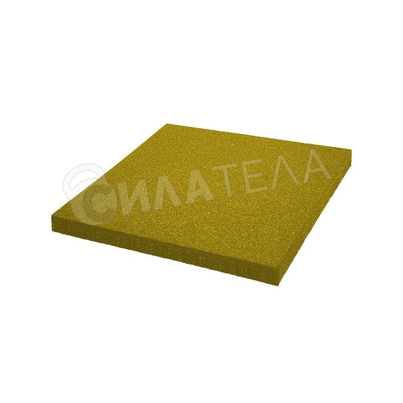 Напольная резиновая плитка Normal 1000 x 1000 x 40 мм желтая 