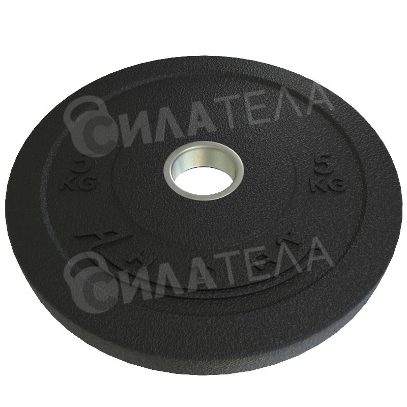Бамперный диск для кроссфита черный 5 кг
