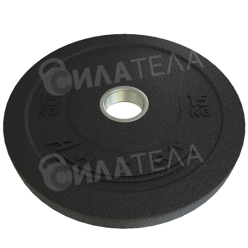 Бамперный диск для кроссфита, черный, 15 кг