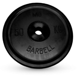 Блин для штанги 50 кг MB Barbell, черный